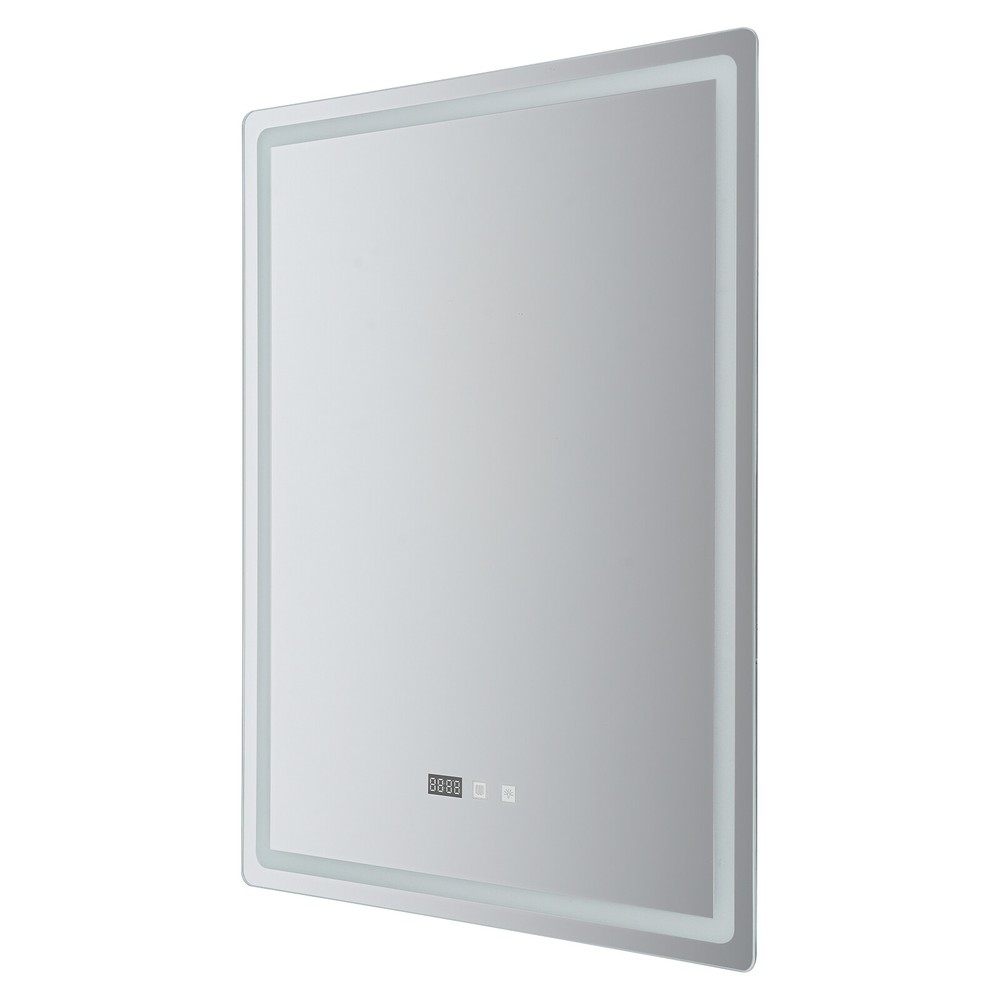 LED-Bathroom-Mirror Rectangular Dimmable Anti-Fog Mirror w/ Light Wall Mounted