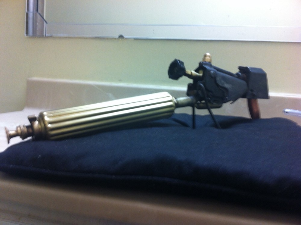 Antique brass blow torch soldering