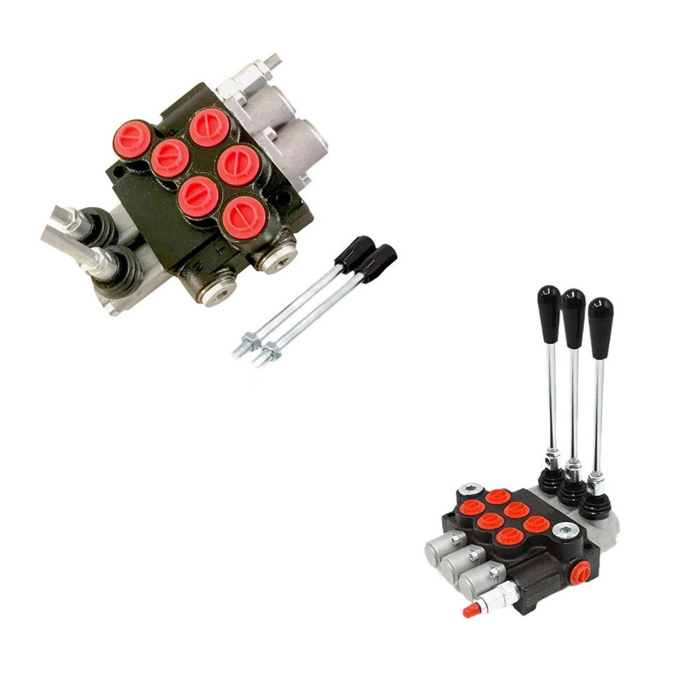 Hydraulic Flow Control Valve Adjustable Relief Lever Handle Double Acting for