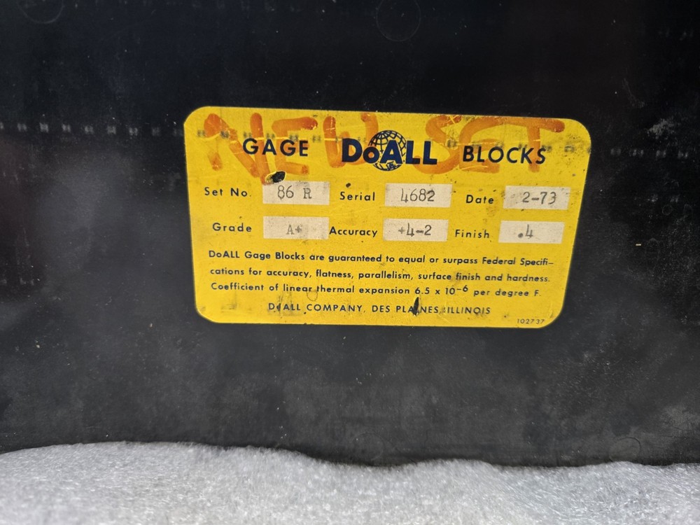 DOALL PRECISION GAGE BLOCKS PARTIAL SET RANGE SET #86-R