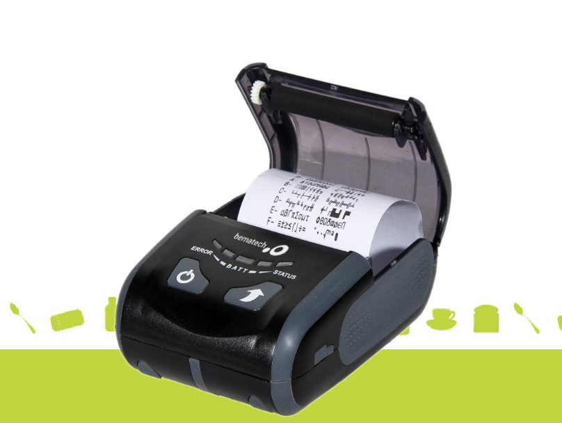 BEMATECH LR200M MOBILE POS PRINTER, USB, WIFI AND BLUETOOTH INTERFACE