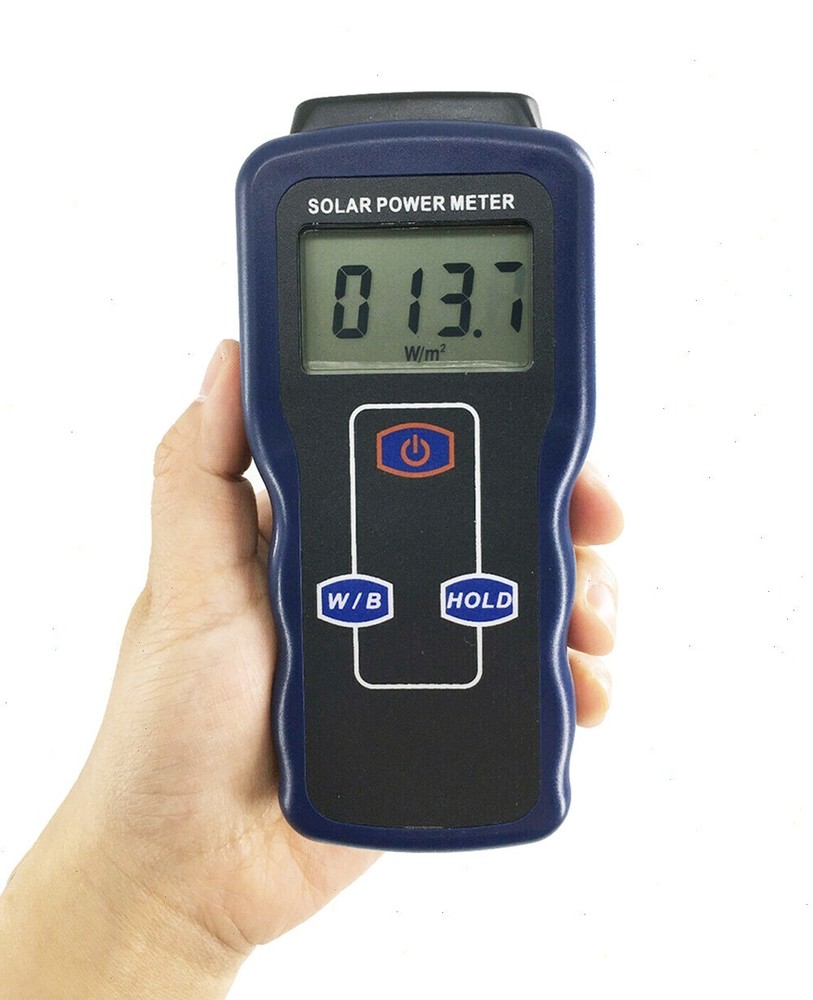 Handheld Solar Power Meter with Range 0.1-1999.9 W/m² Error Range ± (10%R+2dgts)