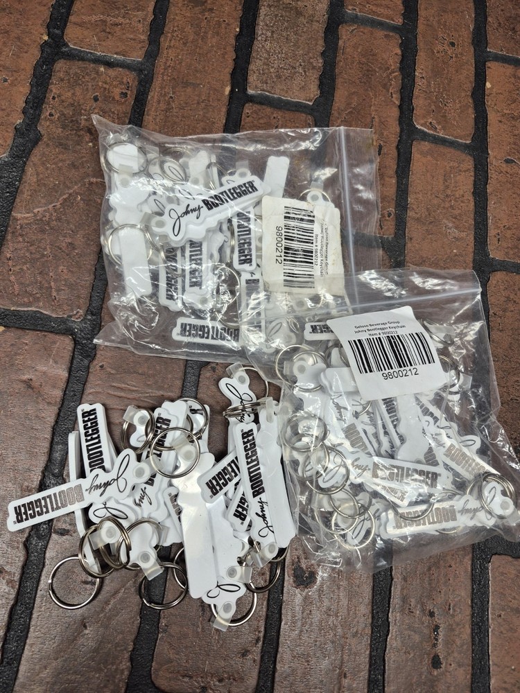 Johnny Bootlegger White Keychain Huge Lot Bartender