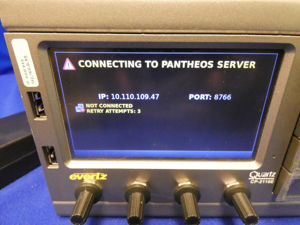 Evertz Quartz CP-2116E-H System Control Panel w/1 Power Supply