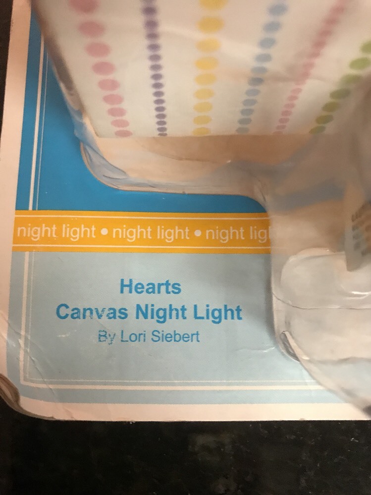 Hearts Canvas Night Light Girls