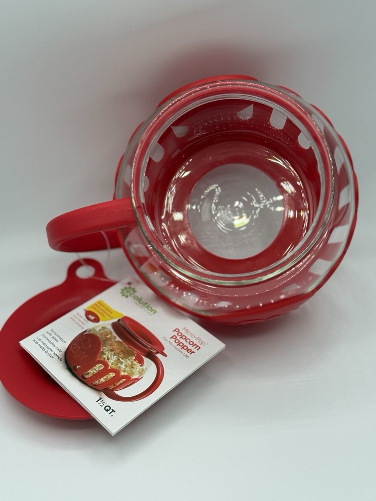 Ecolution Micro-Pop Microwave Popcorn Popper 1.5 Quart Red NEW!
