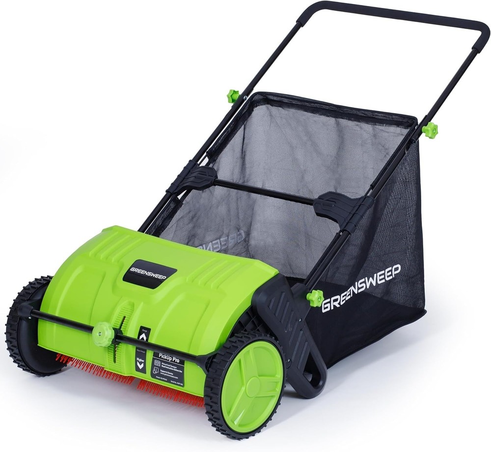 Manual Push Leaf & Lawn Sweeper – Pickup Pro 2 with Quick Height Adjustment