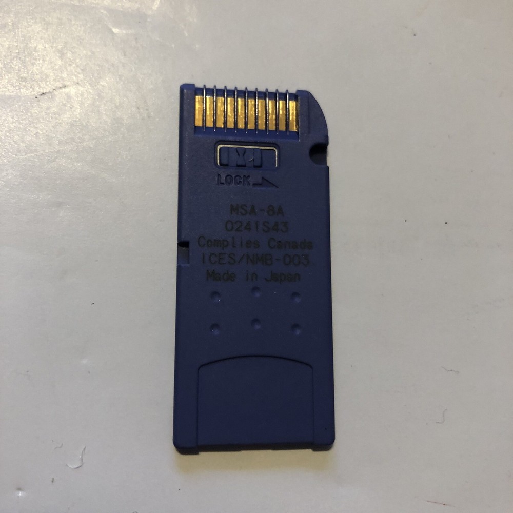 Genuine Sony Memory Stick 8MB MEGABYTE MSA-8A Camera Memory Card