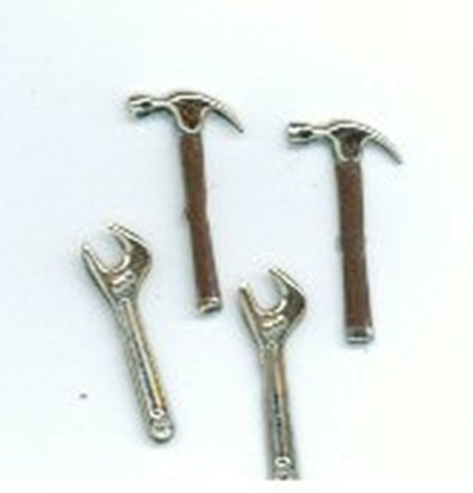 TOOL BRADS Wrench Hammer Tools Construction Handyman Scrapbooking Card Making