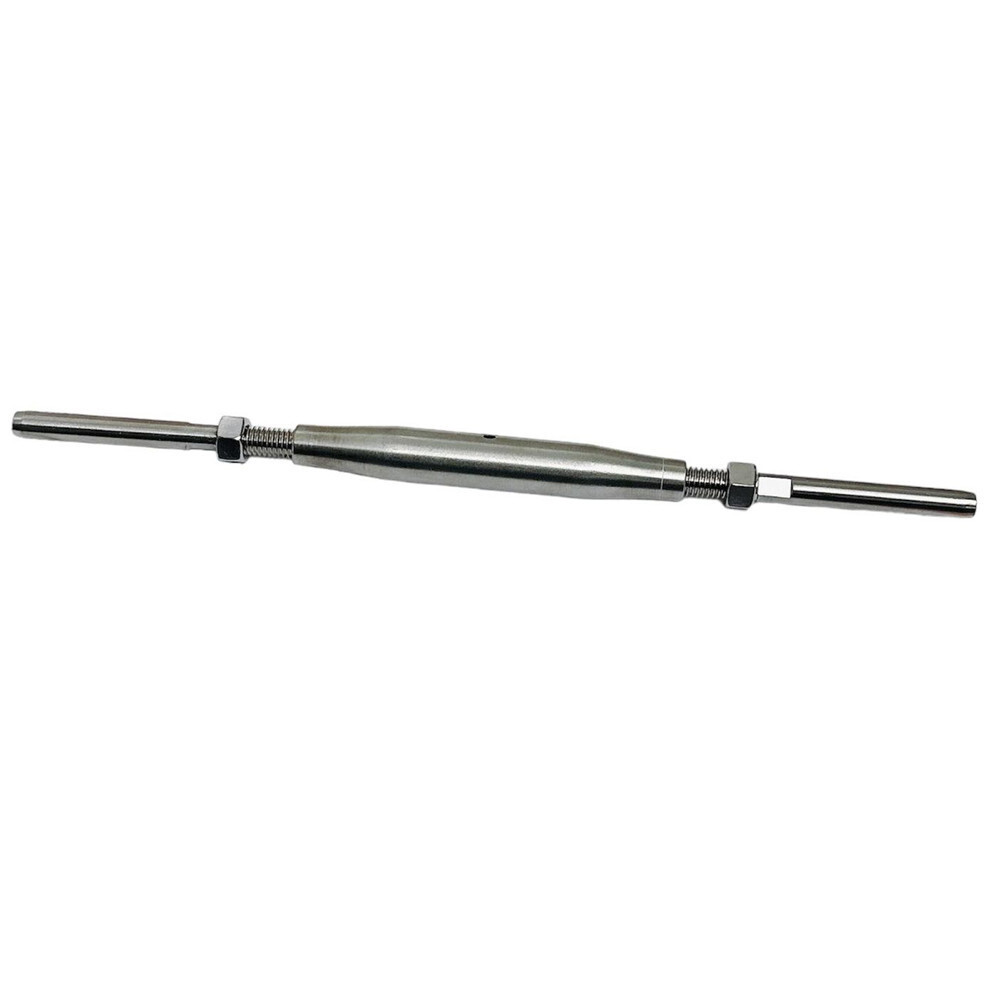 4 Pc Stainless Steel 1/2" Thread Swage Stud & Stud Pipe Turnbuckle 1/4" Cable