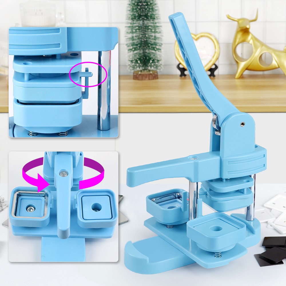 Square Magnetic Fridge Magnet Button Maker 2''Refrigerator Magnet Making Machine