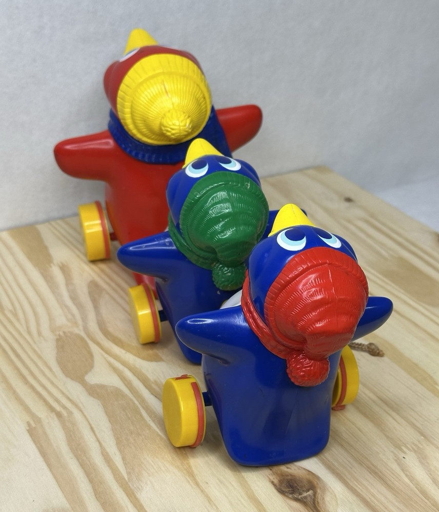 Vintage Pull Toy Penguins Set Of 3