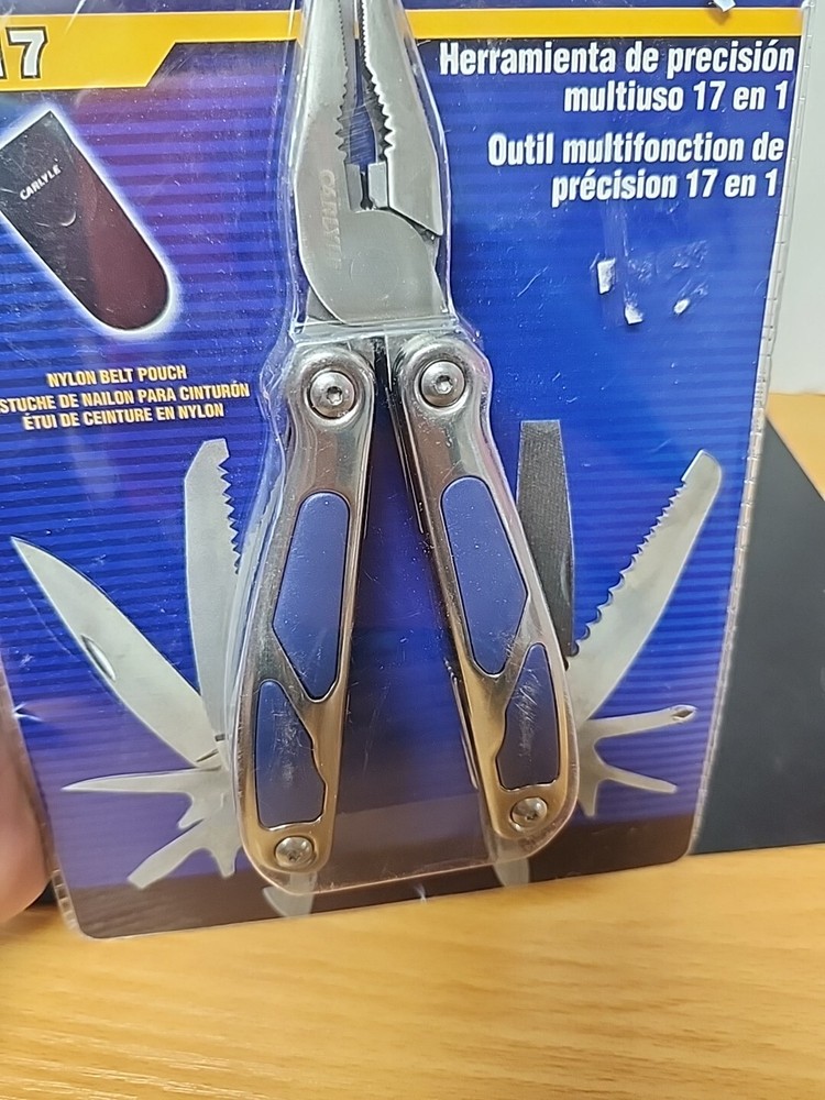 CARLYLE MT17 PRECISION 17 FUNCTION STAINLESS STEEL MULTI TOOL & CASE 9.8oz. 4"