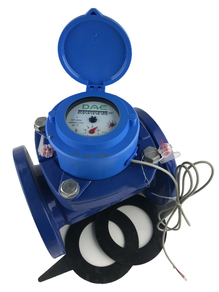 DAE WP-300m 3" Woltmann Helix Water Meter, Pulse Output, Cubic meter