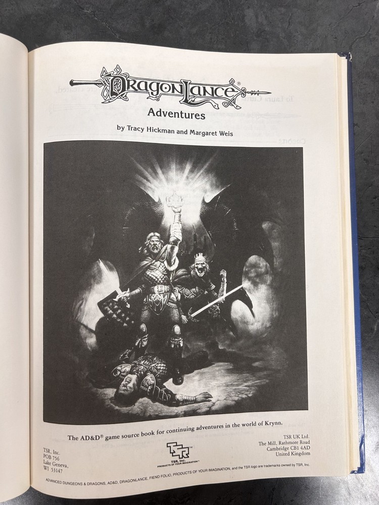 TSR 2021 - Advanced Dungeons & Dragons Dragonlance Adventures (1987) - GREAT!