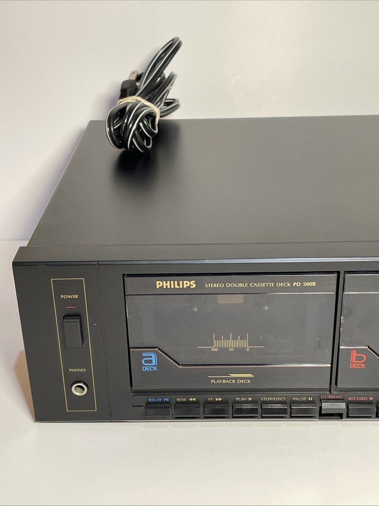 Philips PD 500B Double Cassette Deck Tested And Working Read