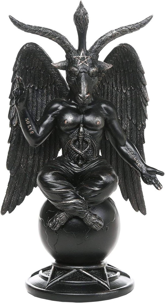 Baphomet Horned Sabbatic Goat Solve Et Coagula Statue 10 Inch Tall