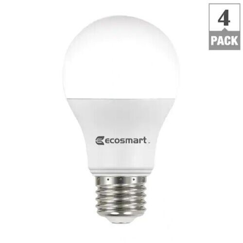EcoSmart 60-Watt Equivalent A19 Non-Dimmable LED Light Bulb Soft White (4-Pack)