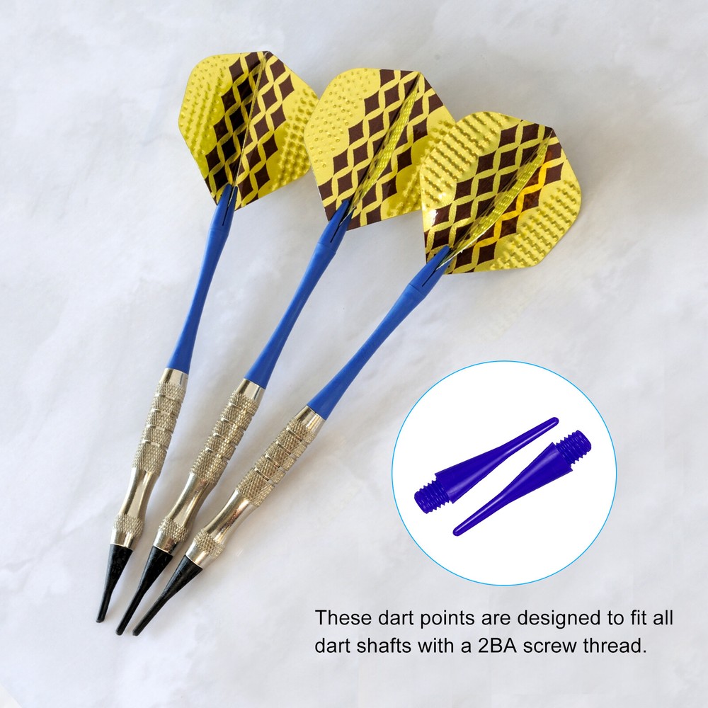 Plastic Dart Tips, 30 Pack 2BA Thread Soft Dart Tips, Blue