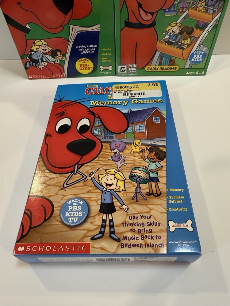 Clifford Phonics, Reading, Musical Memory 3 PC Games Software by Scholastic