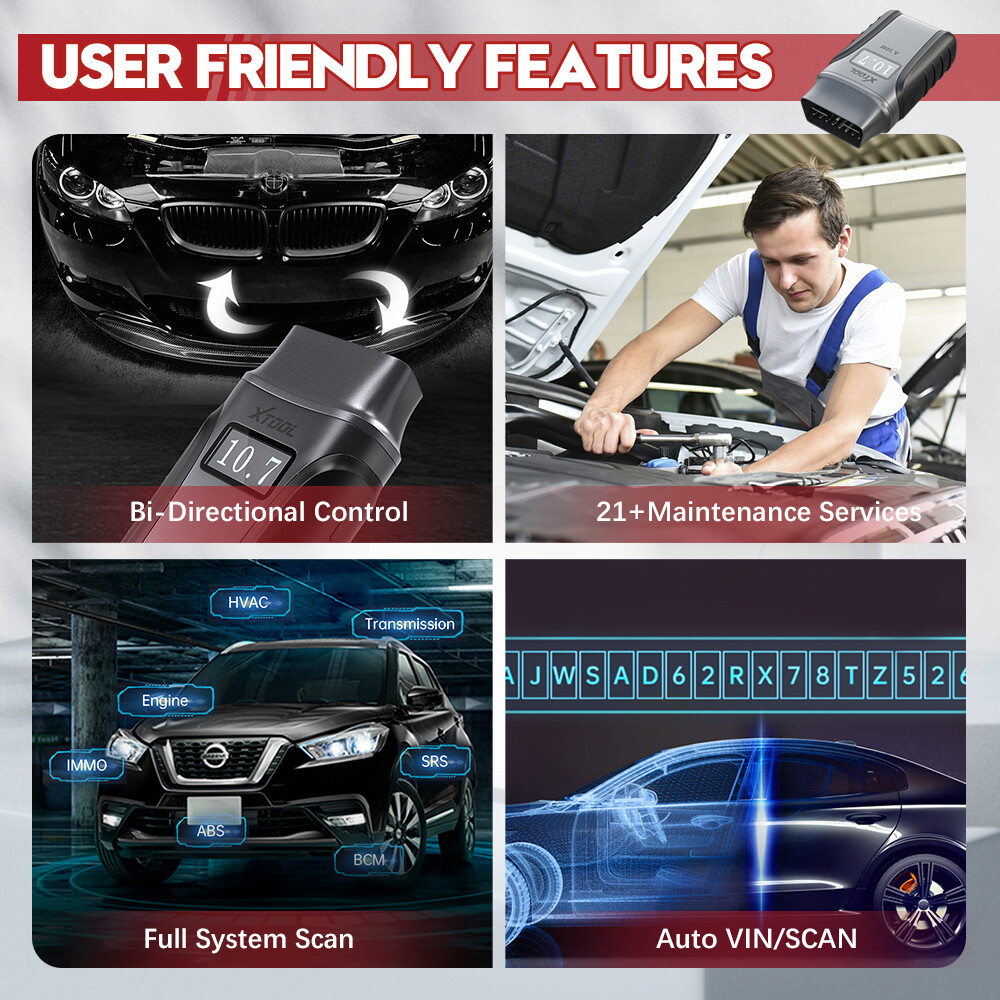 XTOOL BT Scanner A30M BiDirectional Auto Full Diagnostic Engine Scan Code Reader