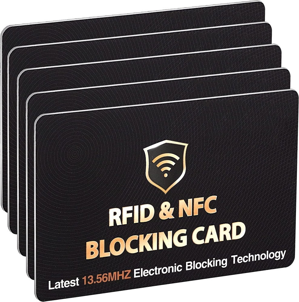 SAITECH IT RFID Blocking Cards - 5 Pack, Protects Entire Wallet, Black