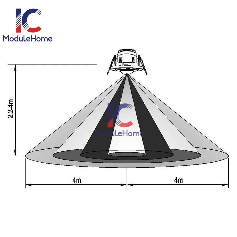 AC220-240V PIR Motion Sensor Detection Embedded Rotary 360° Motion Sensor-