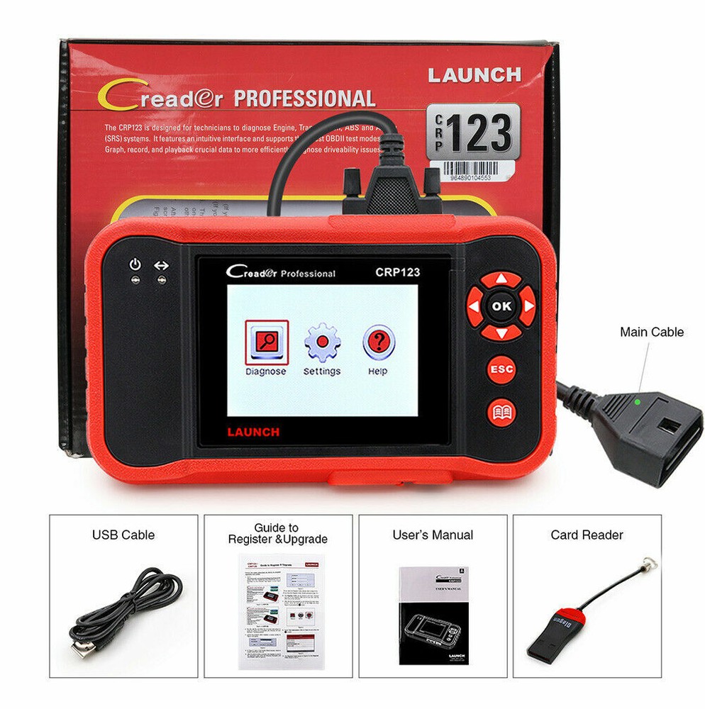 2024 Launch CRP123 Elite Car OBD2 Diagnostic tools ABS SRS Engine Code Reader US
