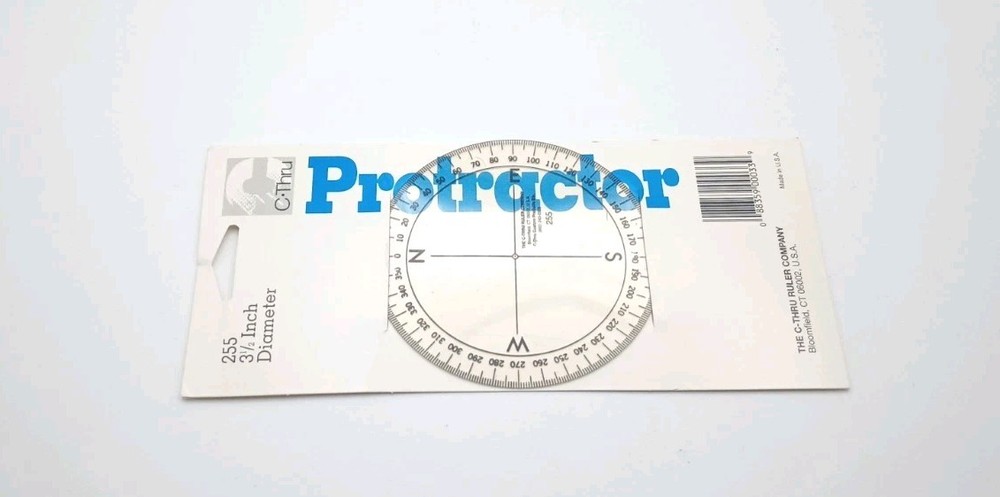 Protractor #255 C-Thru Ruler Co 3-1/2" Diameter