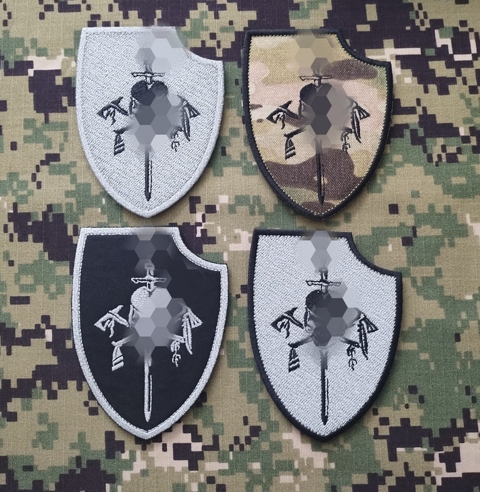 NSWDG DevGru Silver SQN Medium Emblems - 4 Patch Set Embroidered Image