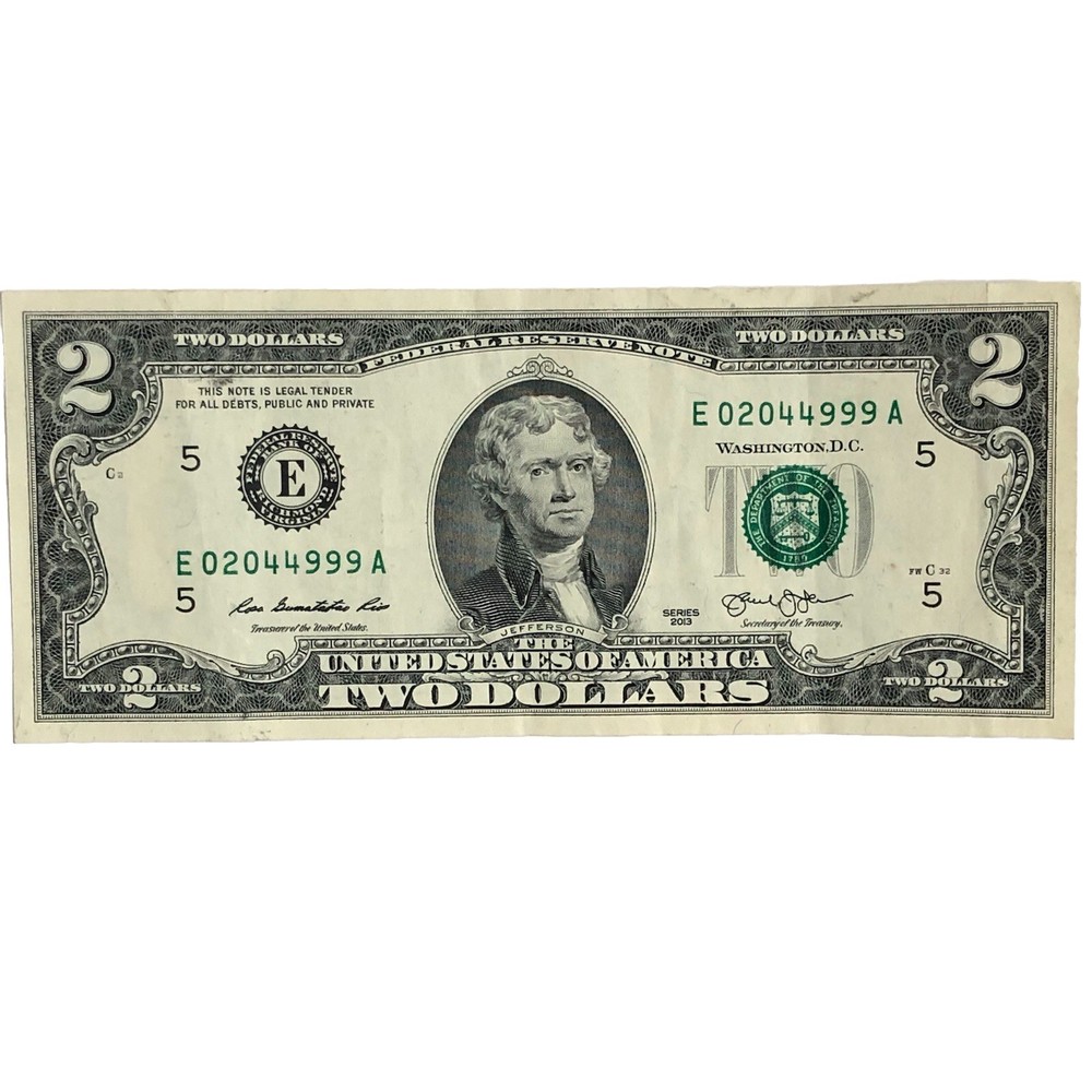 2013 $2 Ink Error - Inkwell Contamination Error Both Serial Numbers And Seal