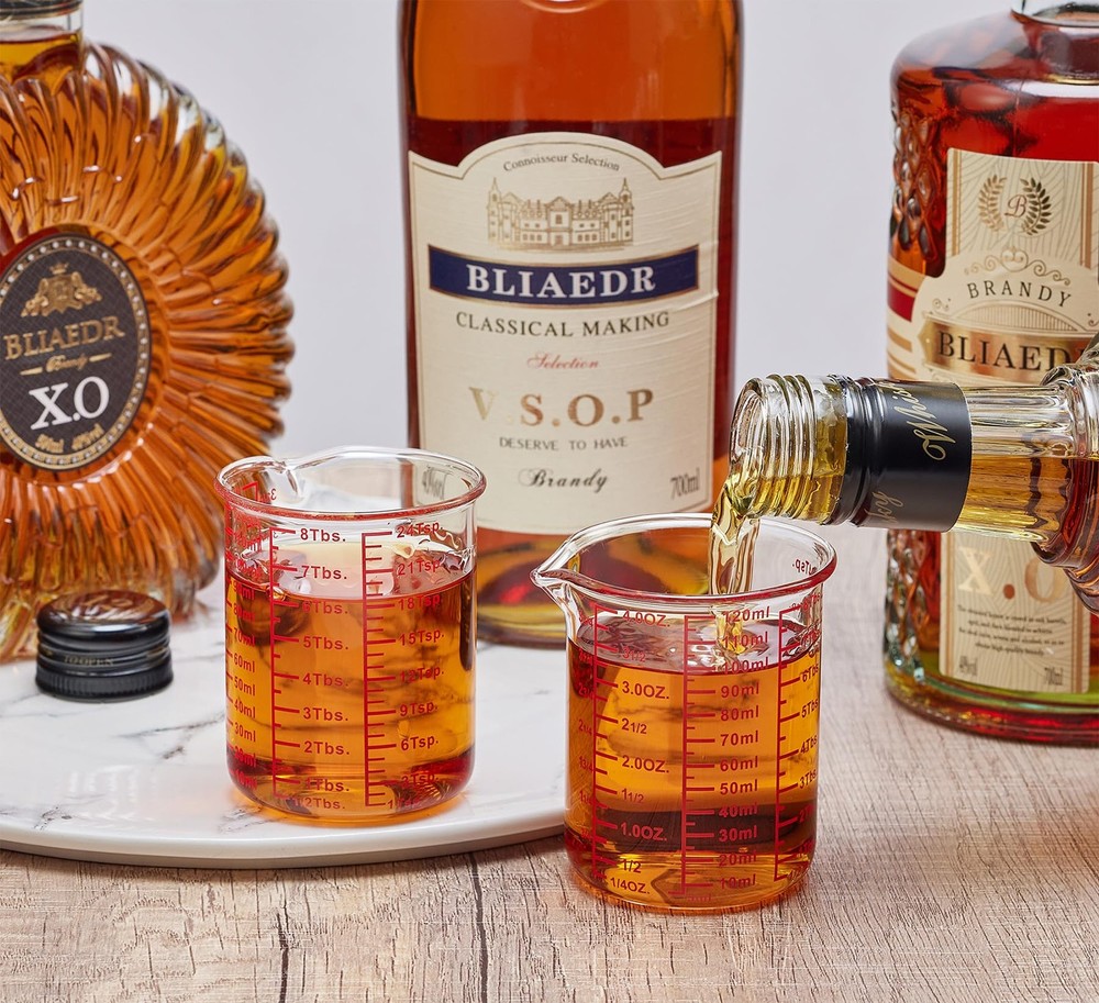Ackers Glass Measuring Cup Set 60ml 120ml 250ml