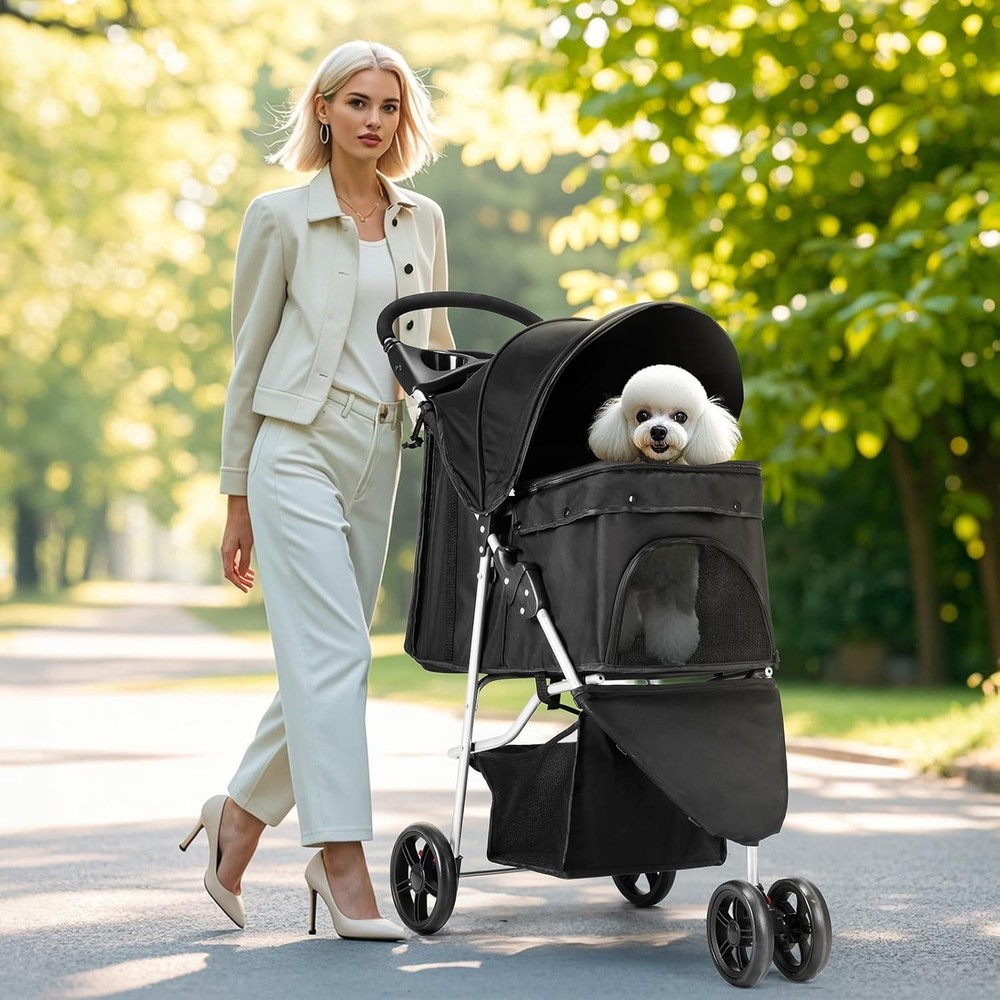 Elegant Pet Stroller for Small to Medium Pets | Lightweight & Foldable Design