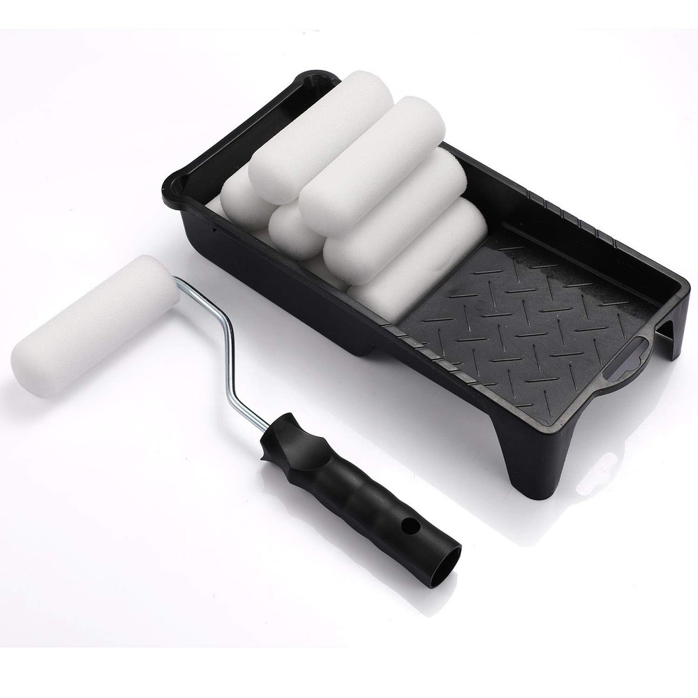 Foam Paint Roller, Roller Frame with 4-Inch Mini Cover 4 Inch