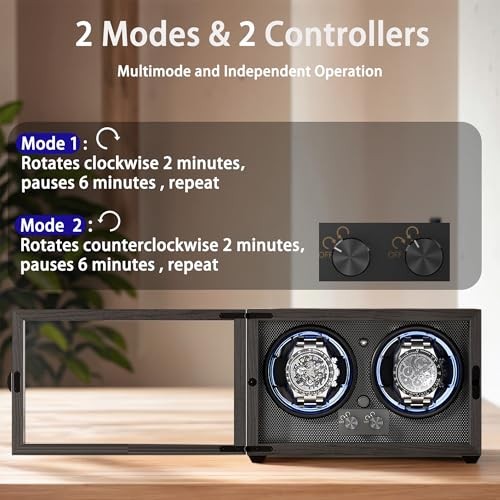 Watch Winder for Automatic Watches, Double Automatic Watch Winder Box Grey