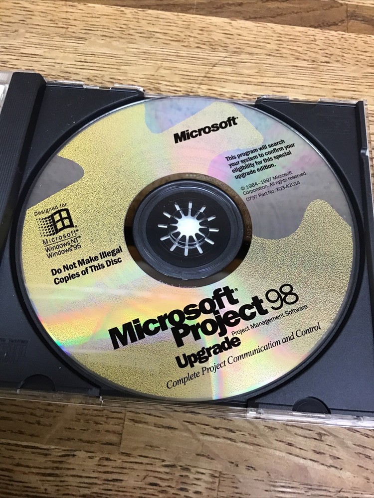 Microsoft Project 98 Upgrade Project Management Software w/ Key