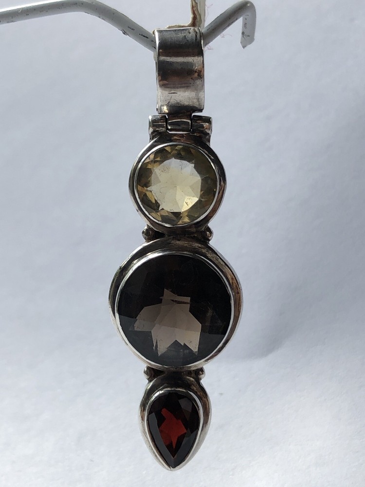 Handcrafted Mixed Gemstones Pendant 2”