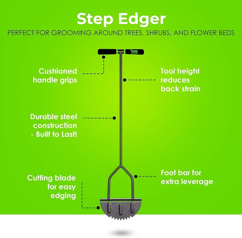 Compact Ergonomic Lawn Edger with Cushioned Handle - Effortless Grass Cutting
