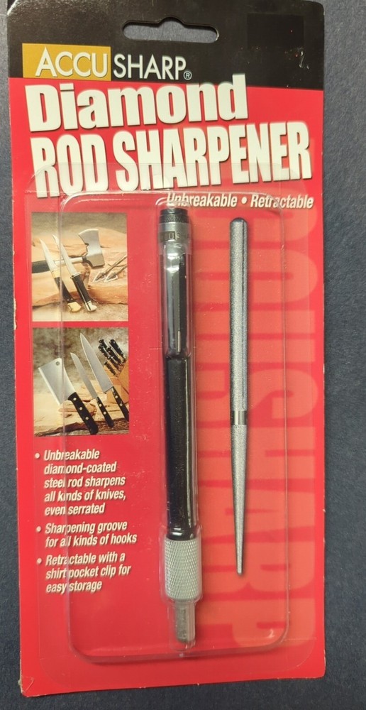 AccuSharp Retractable Diamond Rod - Knife Hook Tool Sharpener