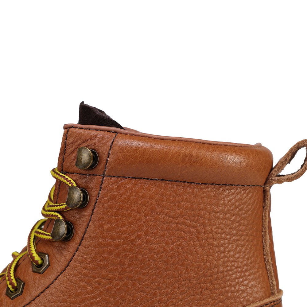 Men's Brown Classic 6" Tan Pitstop Leather Soft Toe Work Boots
