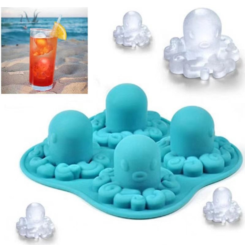 Octopus Shape Ice Cube Molds Ice Cube Tray Reusable Silicone Mold for Freezer