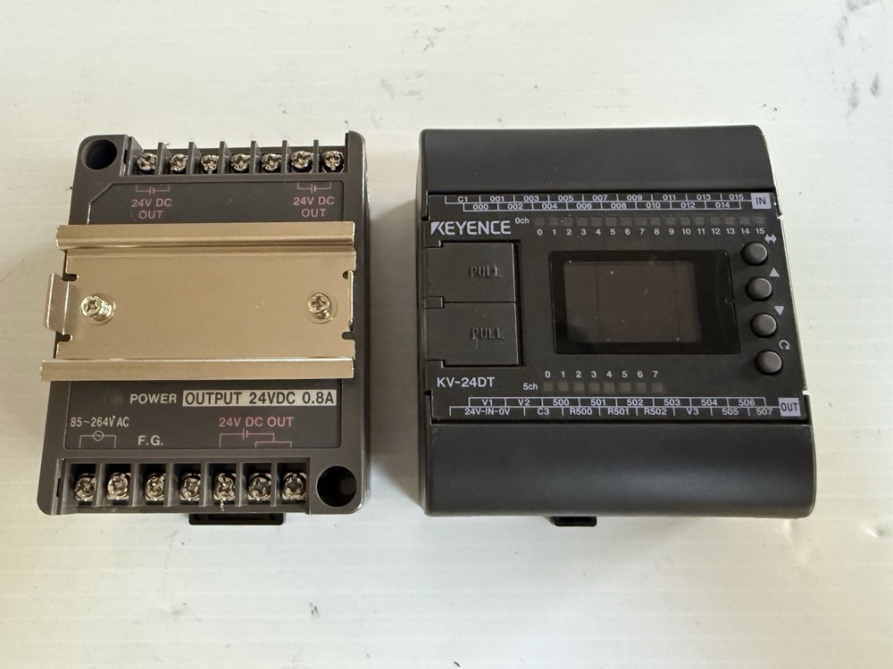 Keyence KV24DT PLC 24-Point Programmable Controller Module w/ 24V Power Supply