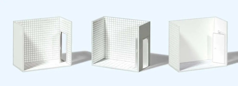 Preiser HO Room Interior Walls White pkg(3) 19652