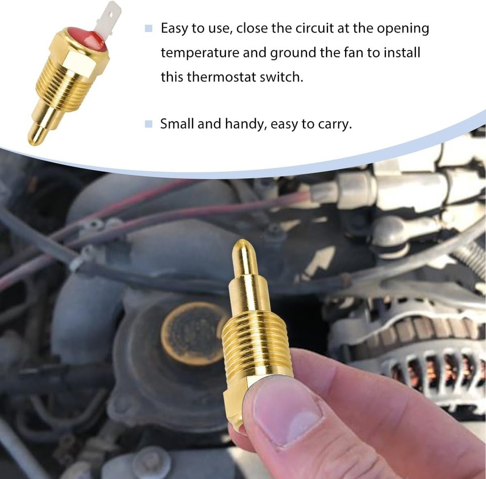 Fan Thermostat Temperature Switch, 185'F to 175'F Engine Cooling Fan Switch with