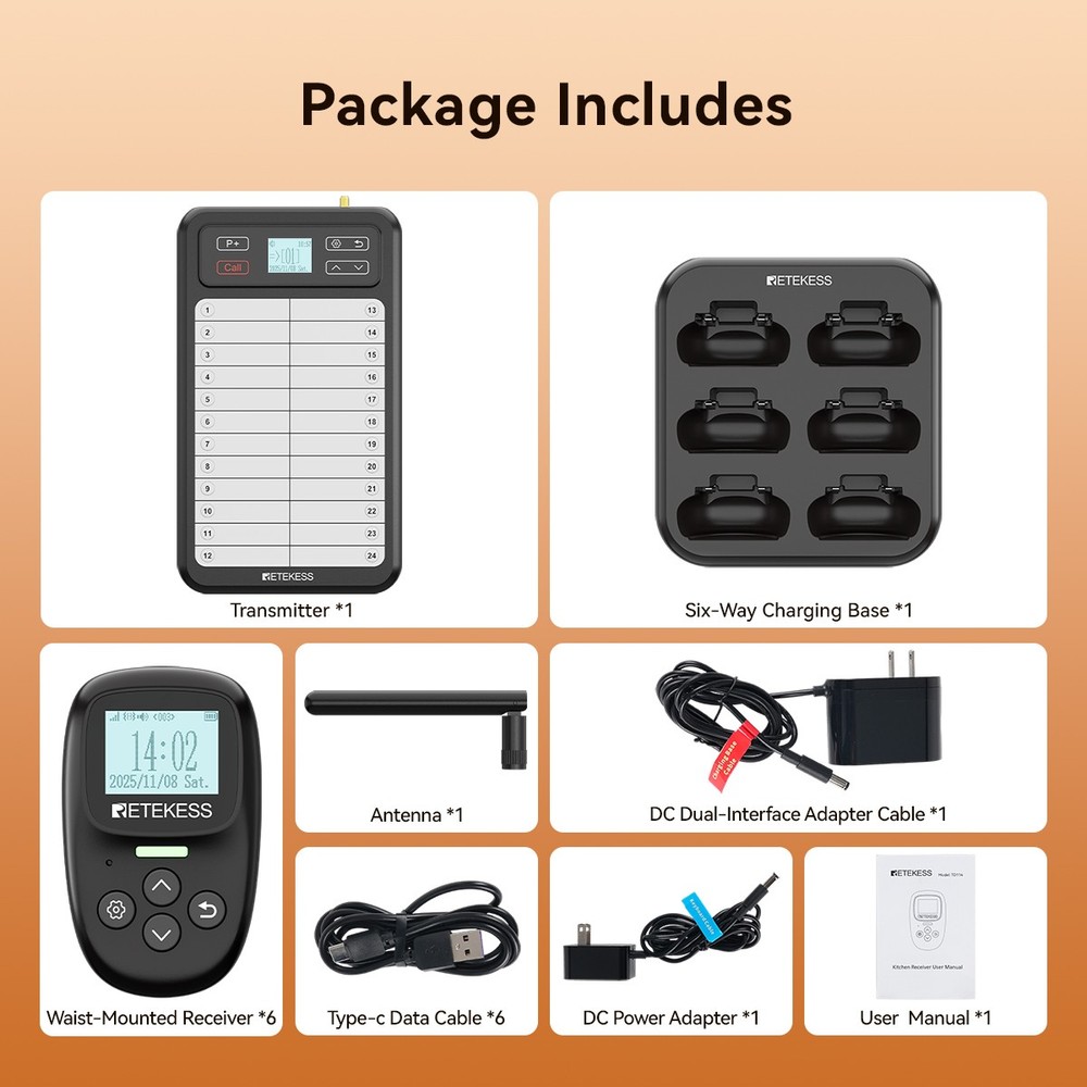 TD037 TD114 Kitchen Transmitter Pager,Server Transmitter,for Commercial Kitchens