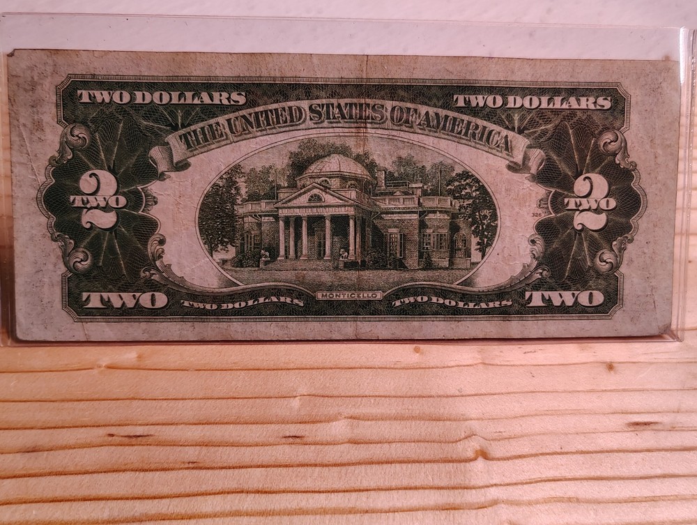 1928F 2.00 Red Seal Note W/ Obvious Error. Free Shipping