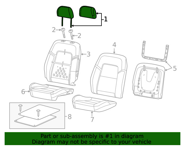 Genuine GM Front Seat Head Restraint 92260717