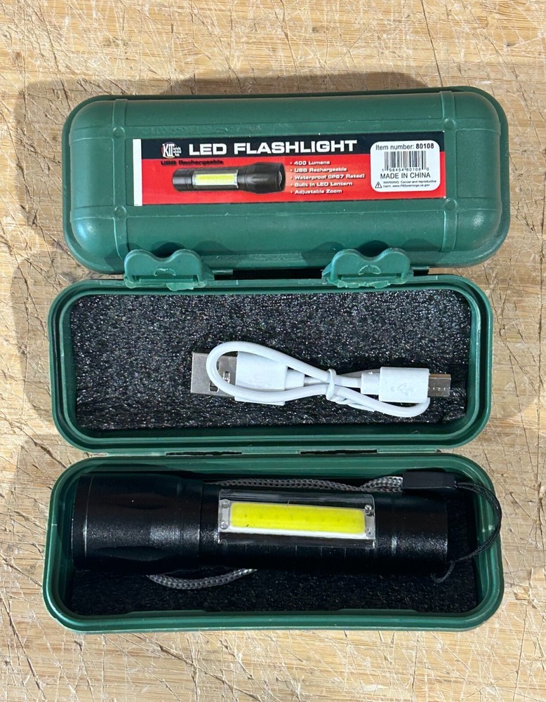 KIT LED USB Rechargeable Flashlight (2pk)