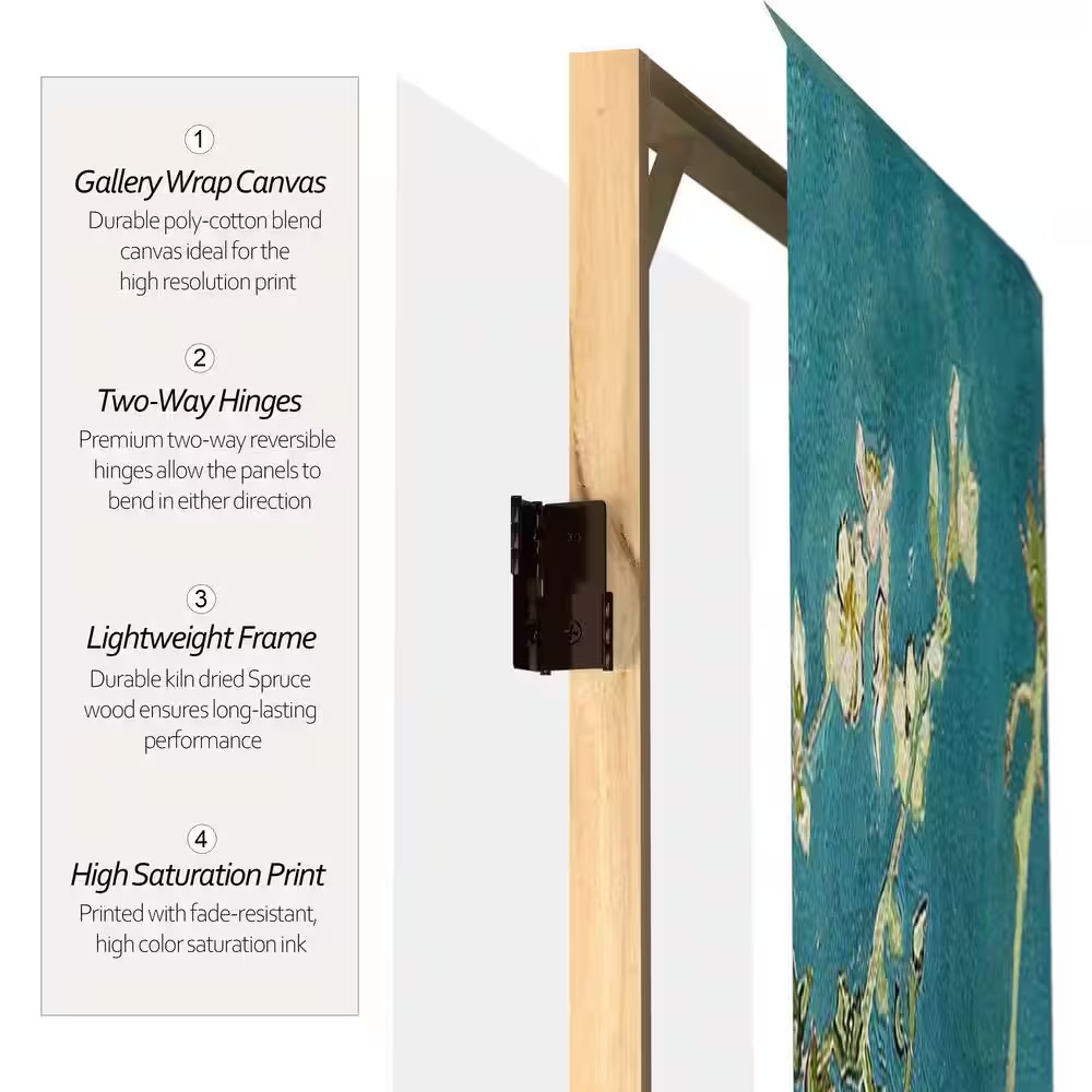6 Ft. Printed 4-Panel Room Divider
