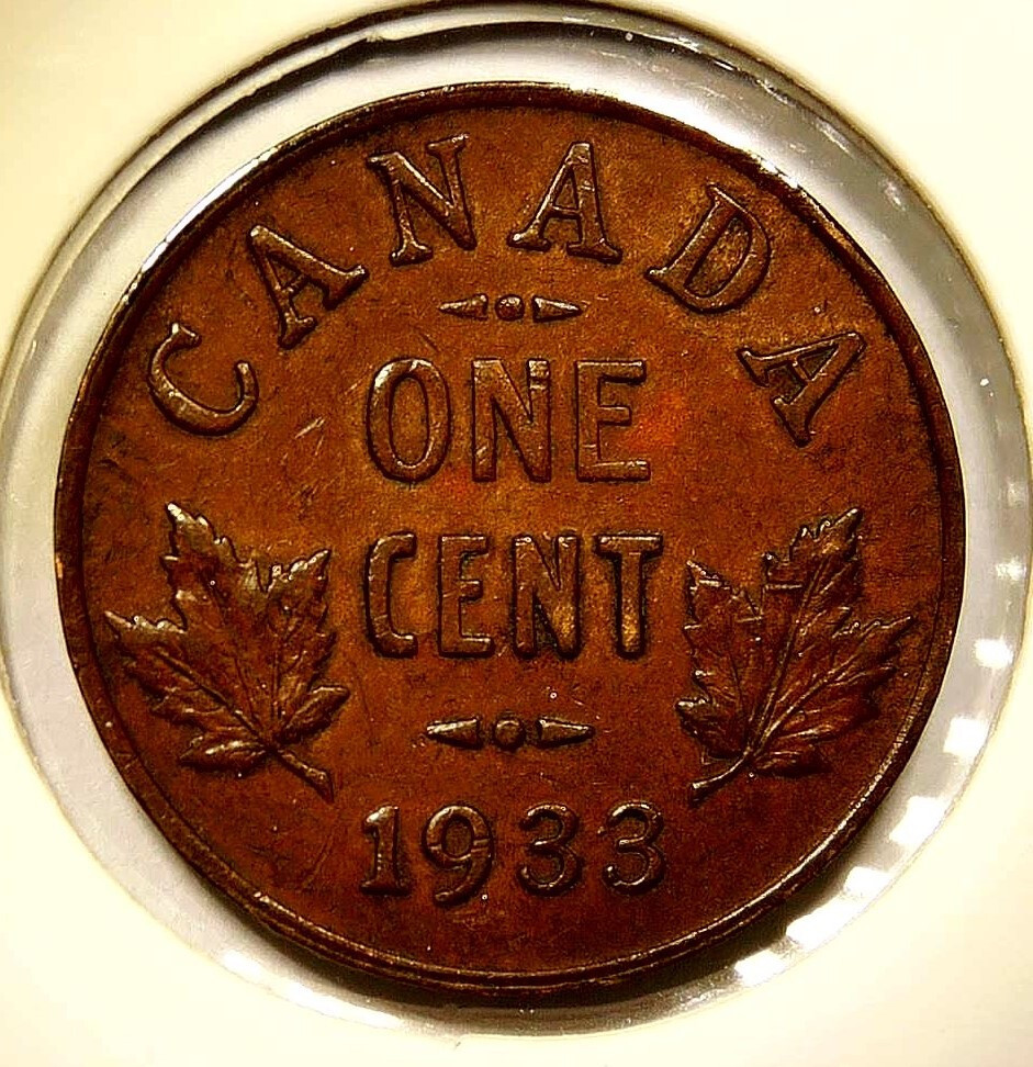 1933 Canada Small Cent King George V